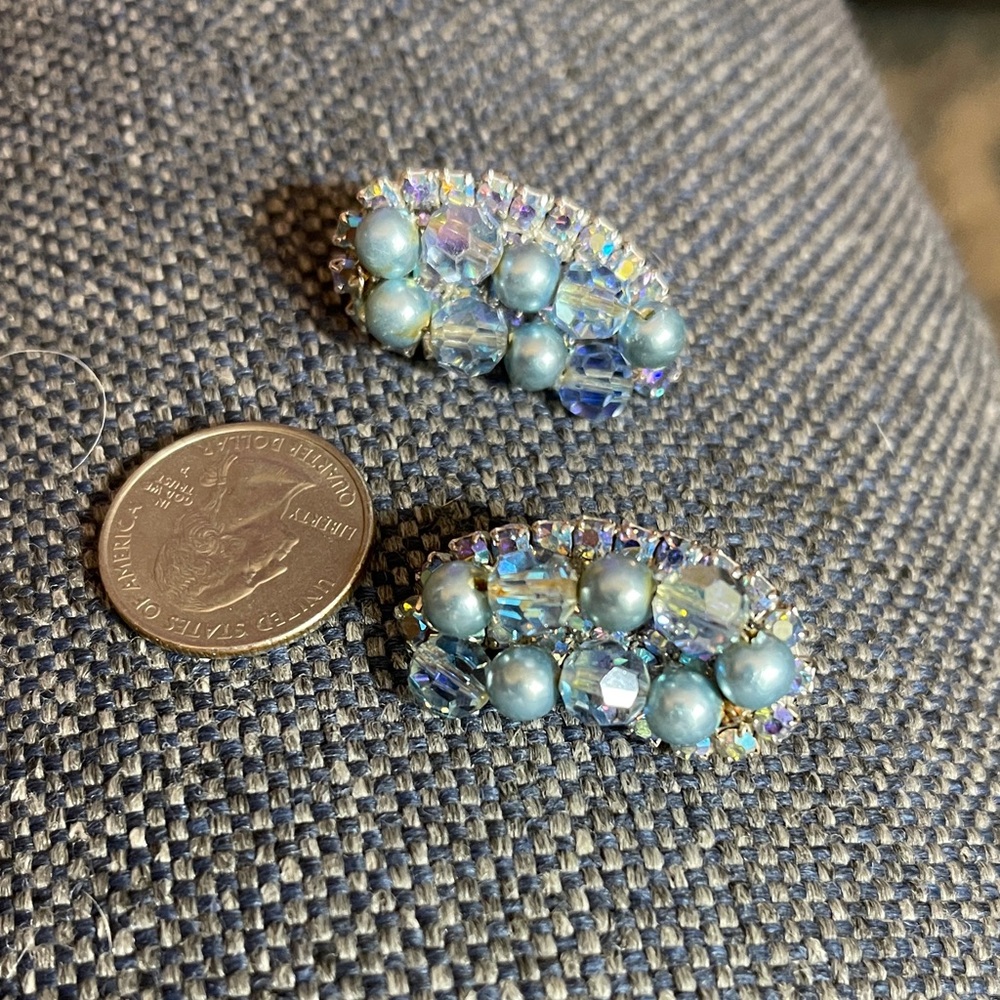 Kramer Blue Crystal Cluster Earrings
